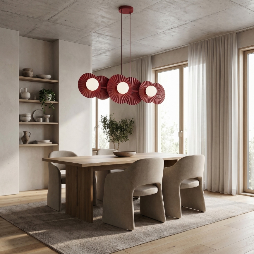 Lestenec na lanku UMBRA 6xG9/8W/230V rdeča
