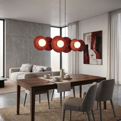 Lestenec na lanku UMBRA 6xG9/8W/230V rdeča