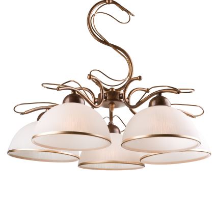 Lestenec na palici COBRA, 1xE27/60W/230V, premer 30 cm, bronza s patino