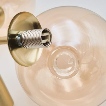 Lestenec na palici GEORGIA 3xG9/5W/230V zlata/dimno bež