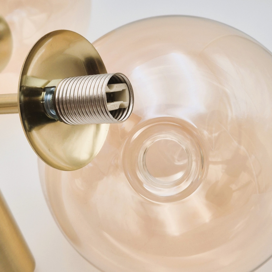 Lestenec na palici GEORGIA 3xG9/5W/230V zlata/dimno bež