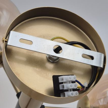 Lestenec na palici GEORGIA 3xG9/5W/230V zlata/dimno bež