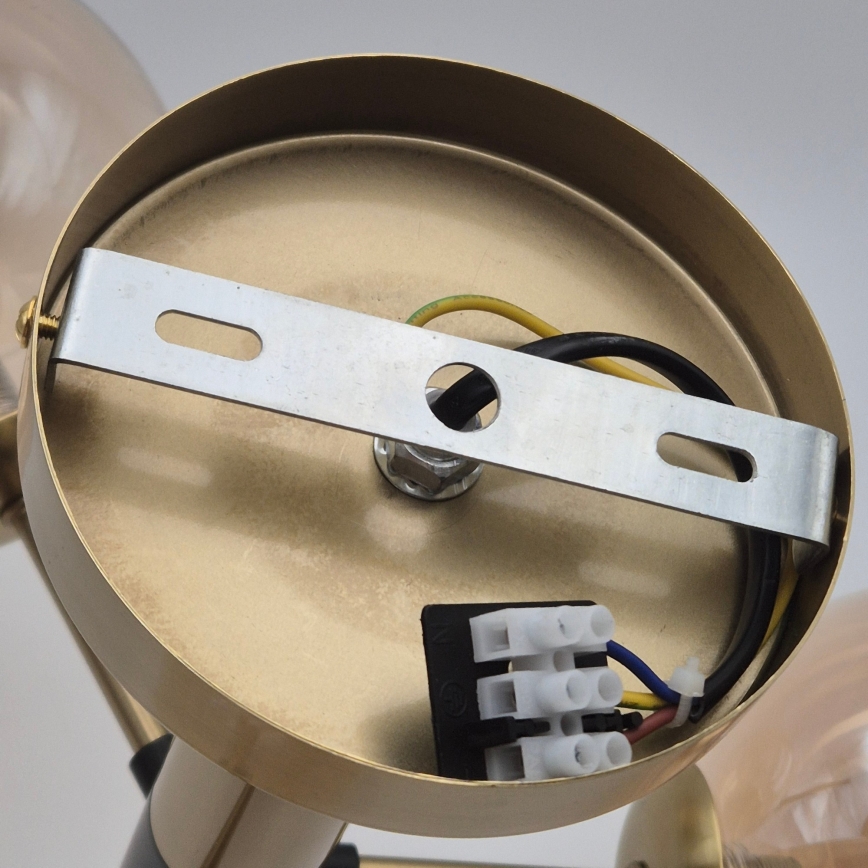 Lestenec na palici GEORGIA 3xG9/5W/230V zlata/dimno bež