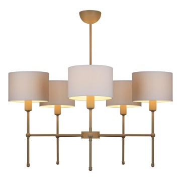 Lestenec na palici MADELA 5xE14/40W/230V bela/bež