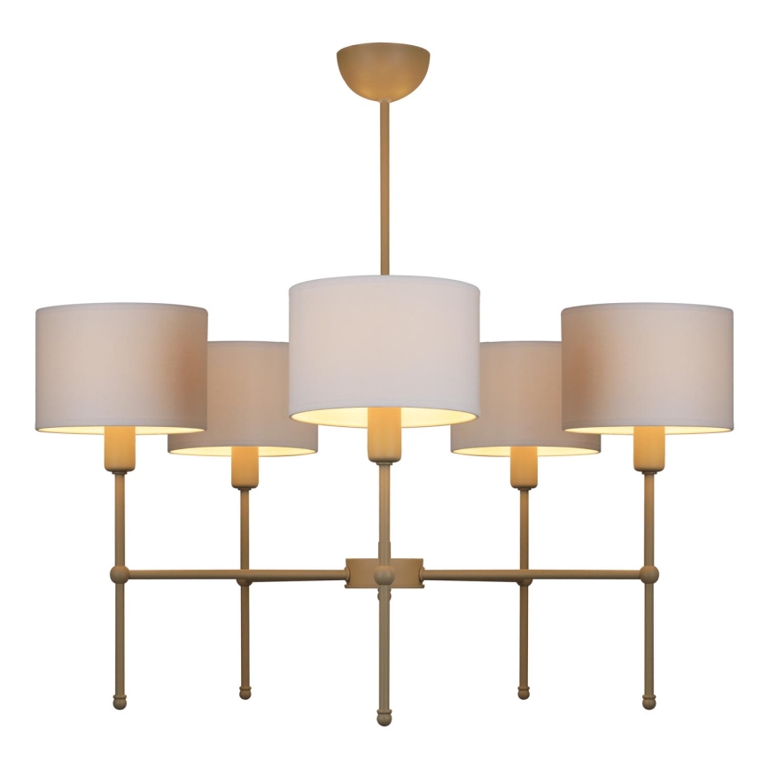 Lestenec na palici MADELA 5xE14/40W/230V bela/bež