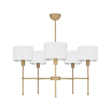 Lestenec na palici MADELA 5xE14/40W/230V bela/bež