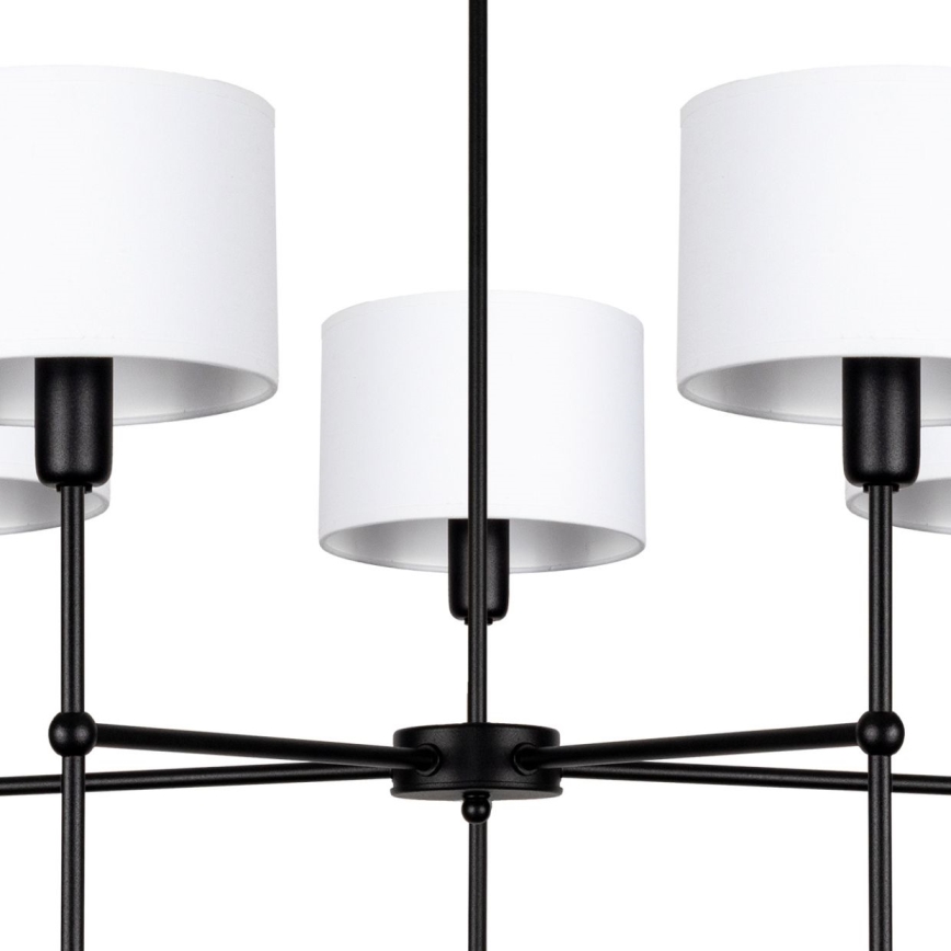 Lestenec na palici MADELA 5xE14/40W/230V bela/črna