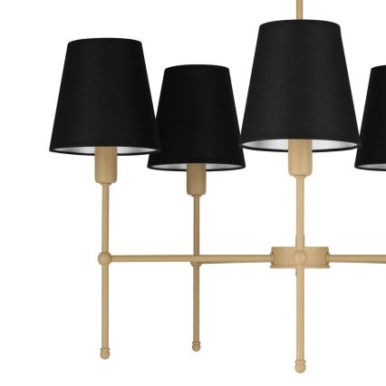 Lestenec na palici MADELA 5xE14/40W/230V črn/bež