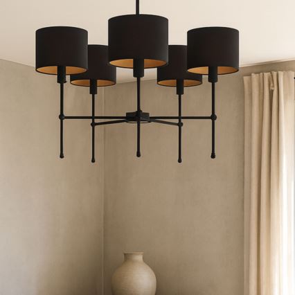 Lestenec na palici MADELA 5xE14/40W/230V črna