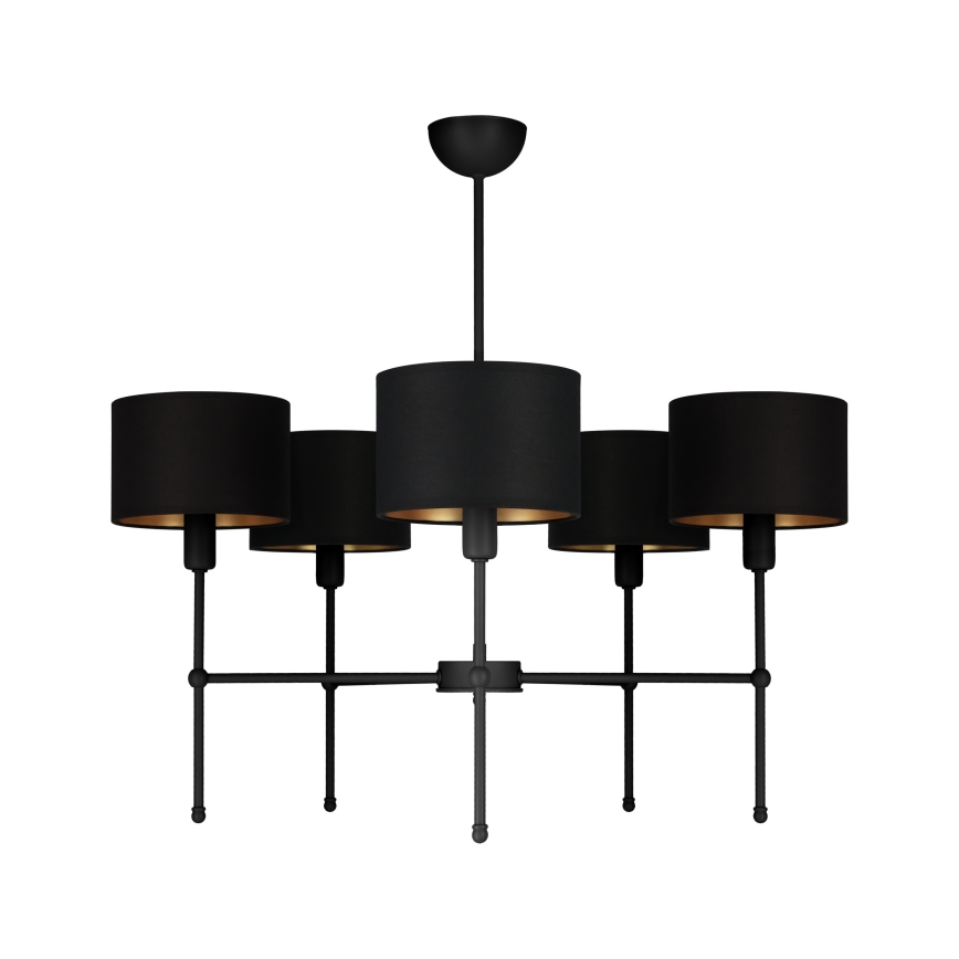 Lestenec na palici MADELA 5xE14/40W/230V črna