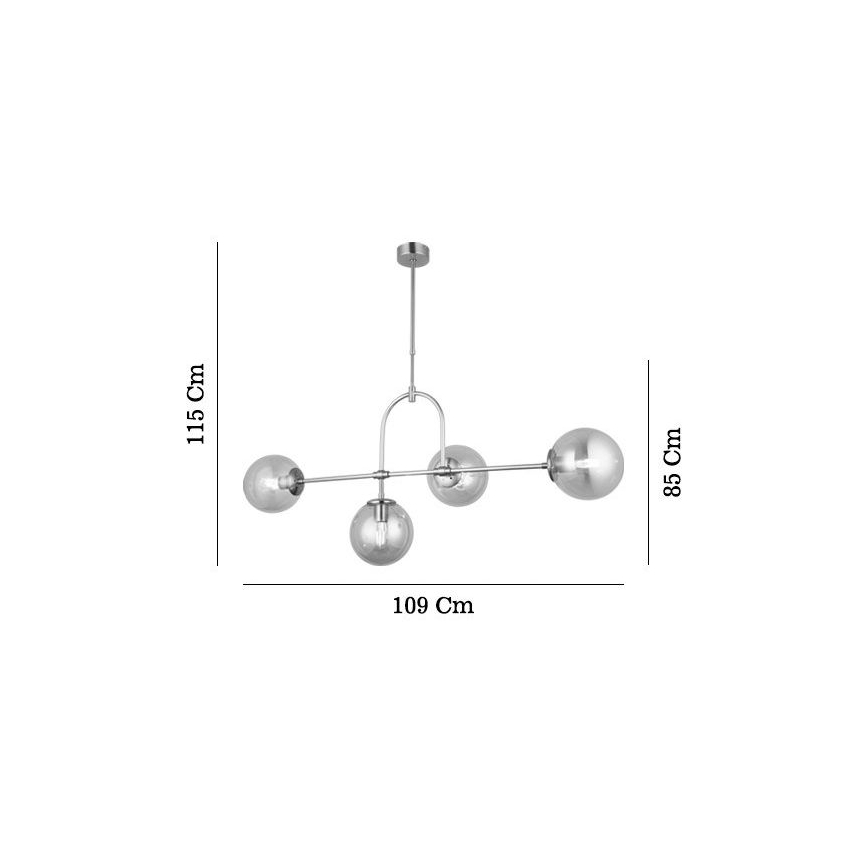 Lestenec na palici POLINO 4xE27/40W/230V v zlati barvi