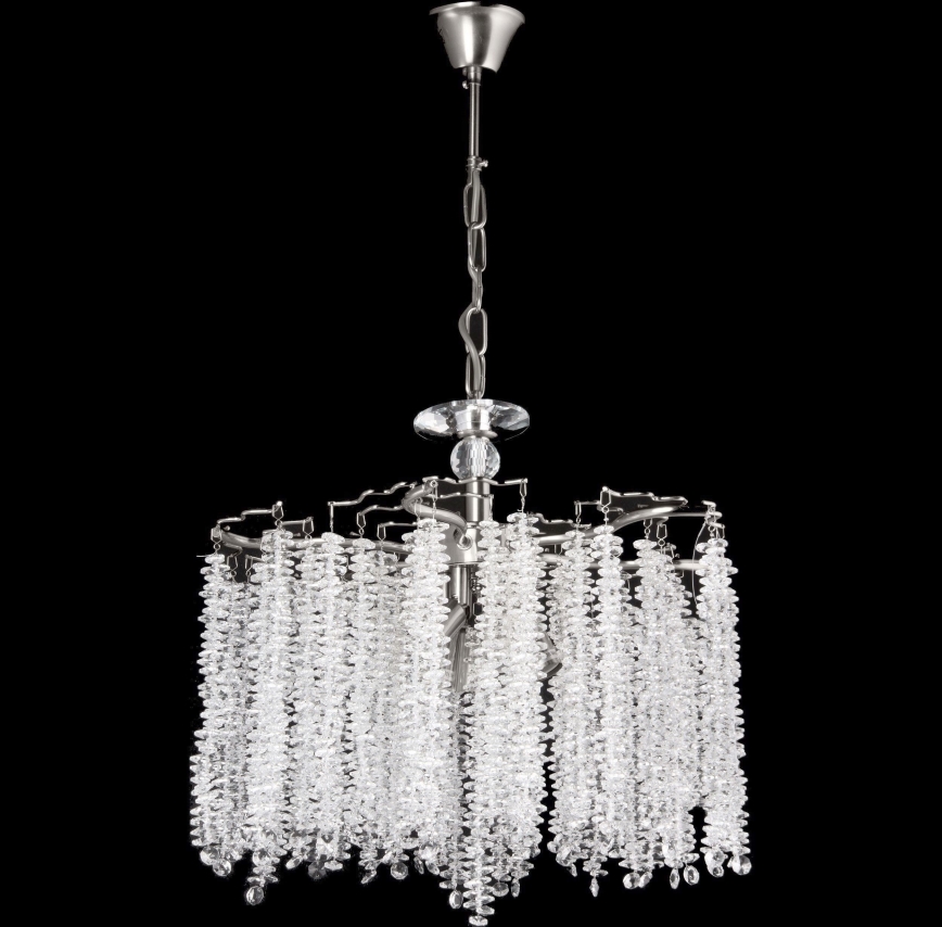 Lestenec na verigi 6xE14/60W/230V pr. 46 cm sijajni krom
