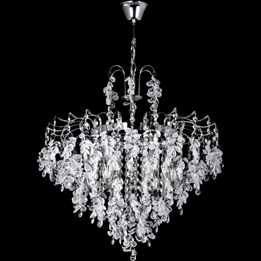 Lestenec na verigi 6xE14/60W/230V pr. 50 cm sijajni krom
