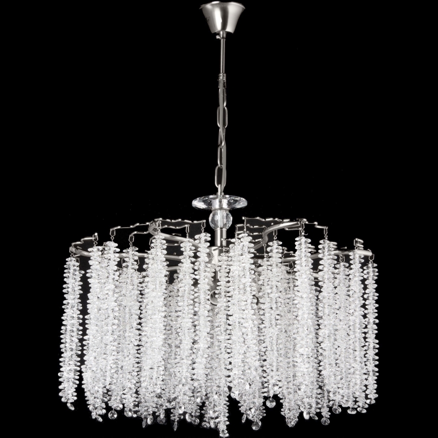 Lestenec na verigi 7xE14/60W/230V pr. 54 cm sijajni krom