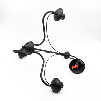 Lestenec na verigi ANTON 3xE14/15W/230V črna