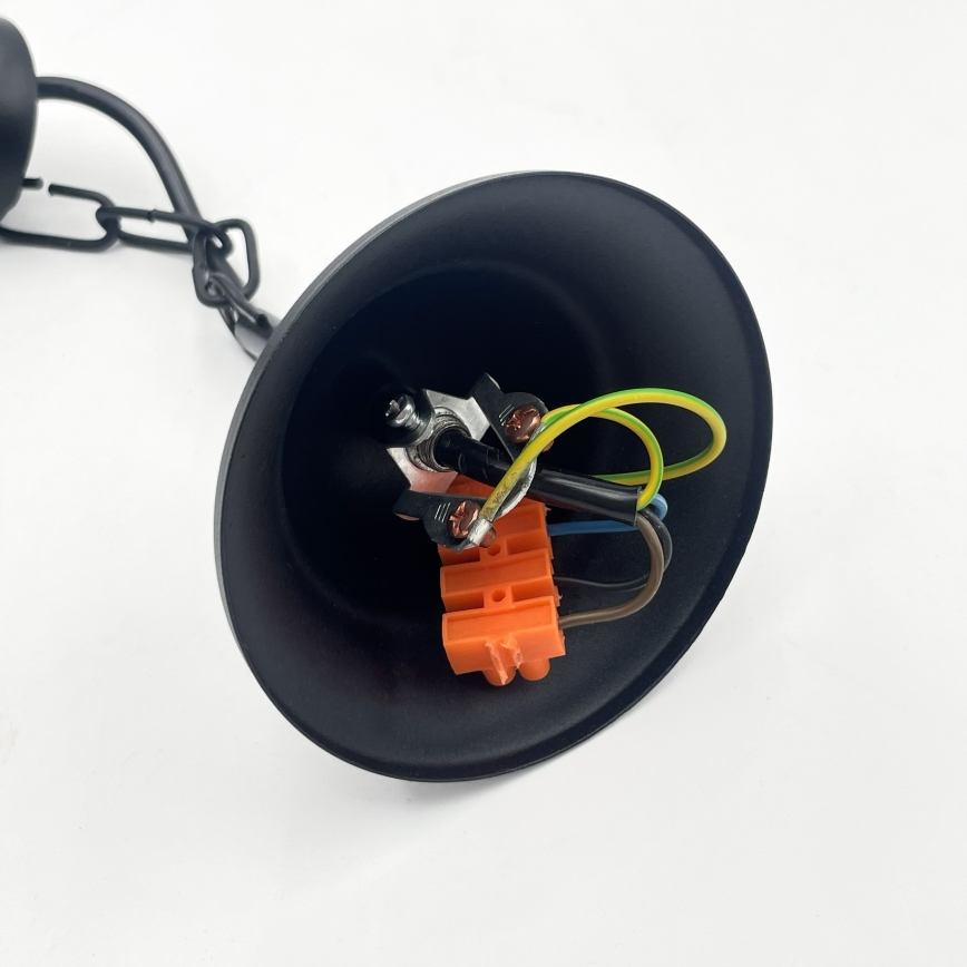 Lestenec na verigi ANTON 3xE14/15W/230V črna