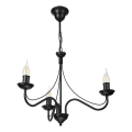 Lestenec na verigi ANTON 3xE14/15W/230V črne barve