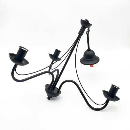 Lestenec na verigi ANTON 3xE14/15W/230V črne barve