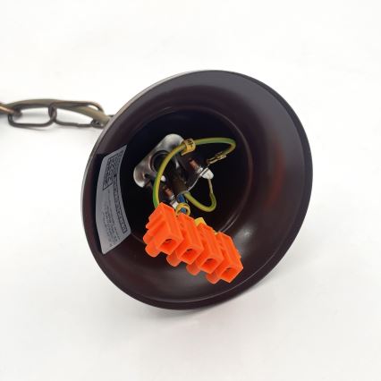 Lestenec na verigi ANTON 3xE14/15W/230V v bronzi