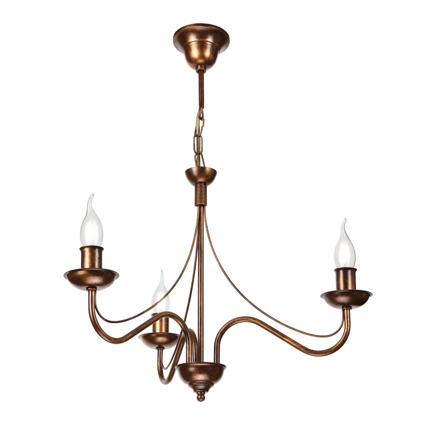 Lestenec na verigi ANTON 3xE14/15W/230V v bronzni barvi