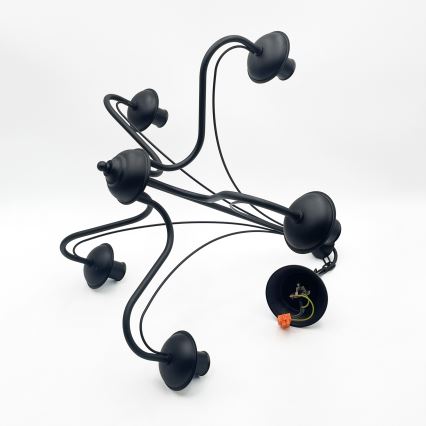 Lestenec na verigi ANTON 5xE14/15W/230V črna