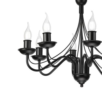 Lestenec na verigi ANTON 8xE14/60W/230V črn