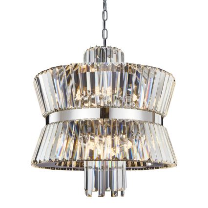 Lestenec na verigi AURELIA 12xE14/40W/230V mat krom