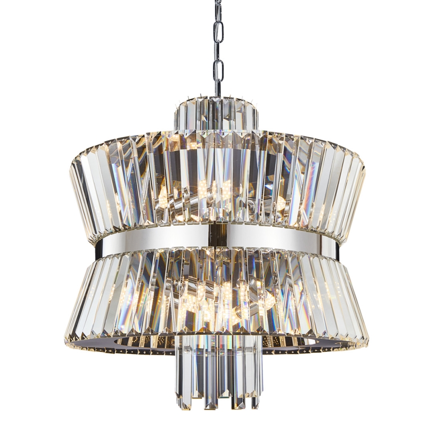 Lestenec na verigi AURELIA 12xE14/40W/230V mat krom