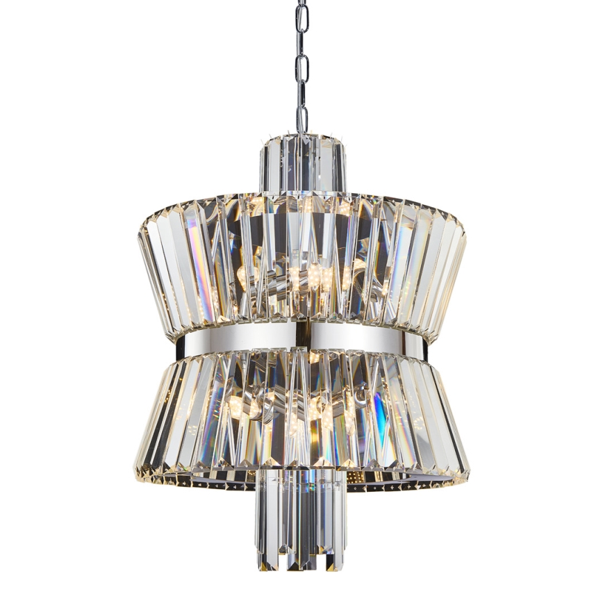 Lestenec na verigi AURELIA 8xE14/40W/230V mat krom