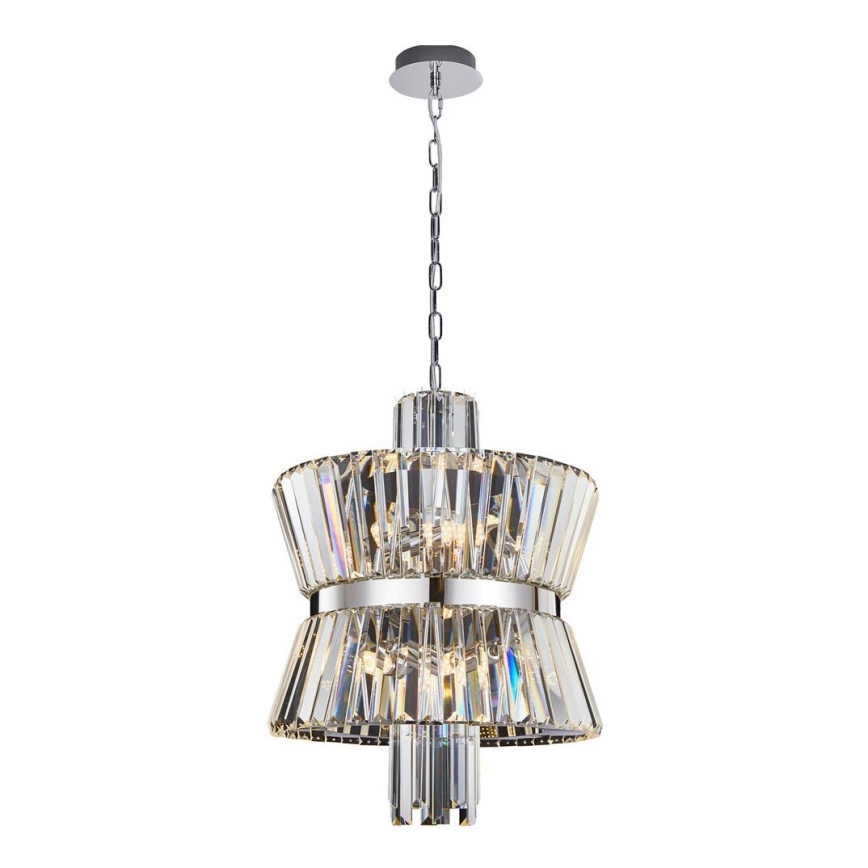 Lestenec na verigi AURELIA 8xE14/40W/230V mat krom
