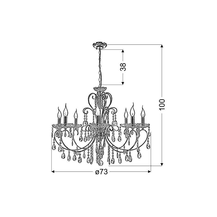 Lestenec na verigi AURORA 8xE14/40W/230V