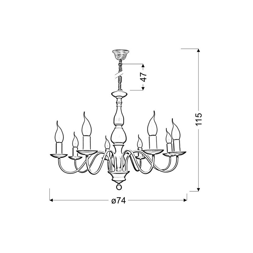 Lestenec na verigi BELLAGIO 8xE14/40W/230V