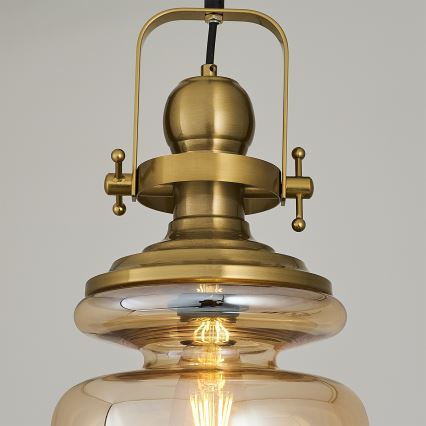 Lestenec na verigi BOTTLE 1xE27/40W/230V v zlati barvi