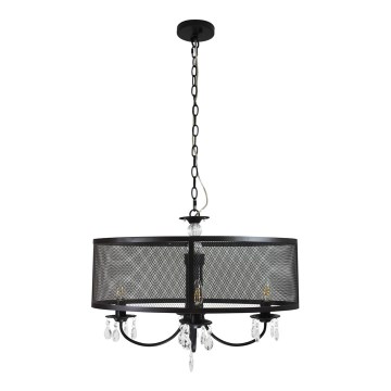 Lestenec na verigi BRESSO 4xE14/12W/230V črna