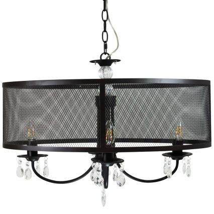 Lestenec na verigi BRESSO 4xE14/12W/230V črna