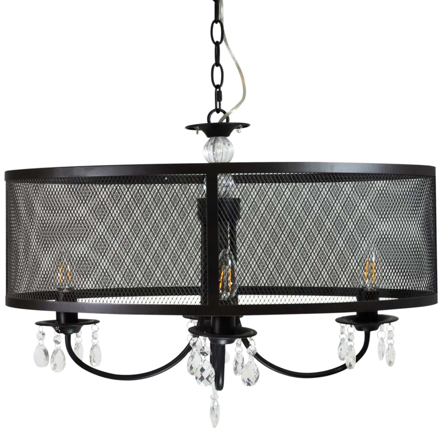 Lestenec na verigi BRESSO 4xE14/12W/230V črna
