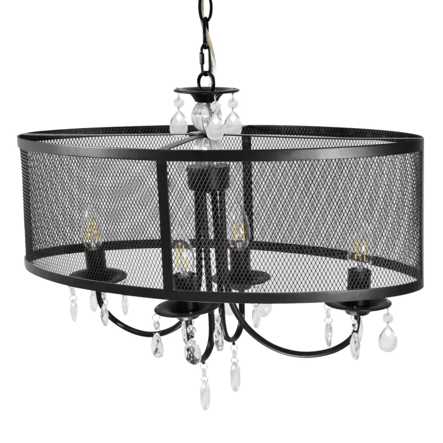 Lestenec na verigi BRESSO 4xE14/12W/230V črna