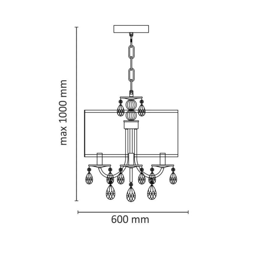 Lestenec na verigi BRESSO 4xE14/12W/230V črna