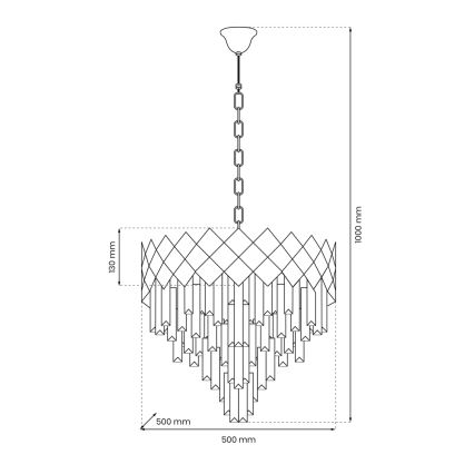 Lestenec na verigi CARISMA 9xE14/40W/230V zlata