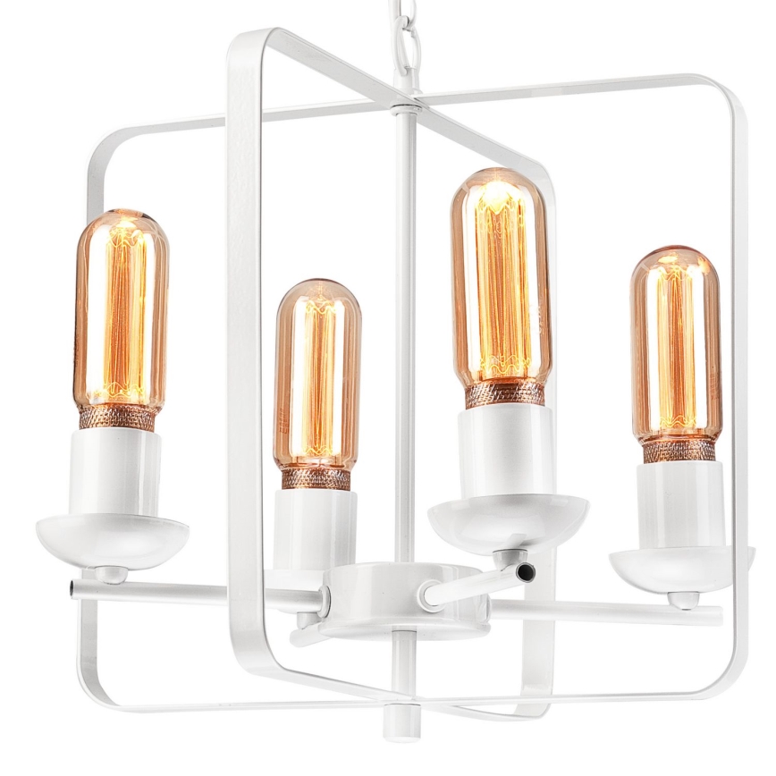 Lestenec na verigi CEDRIC II 4xE27/60W/230V bela