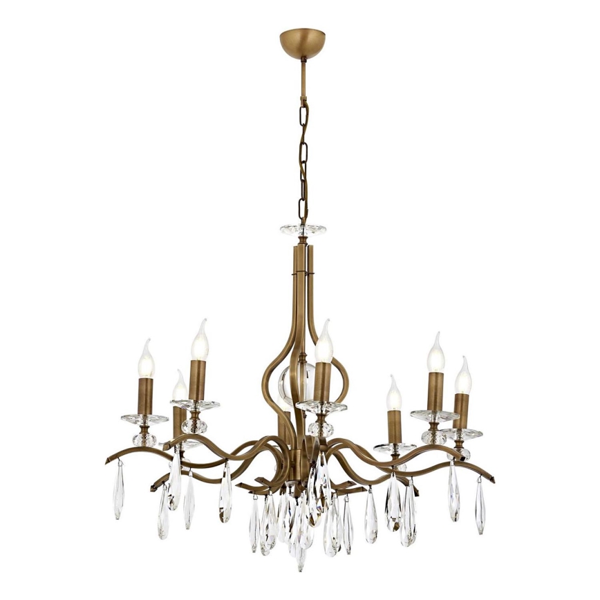 Lestenec na verigi CLASSIC 8xE14/40W/230V bronast
