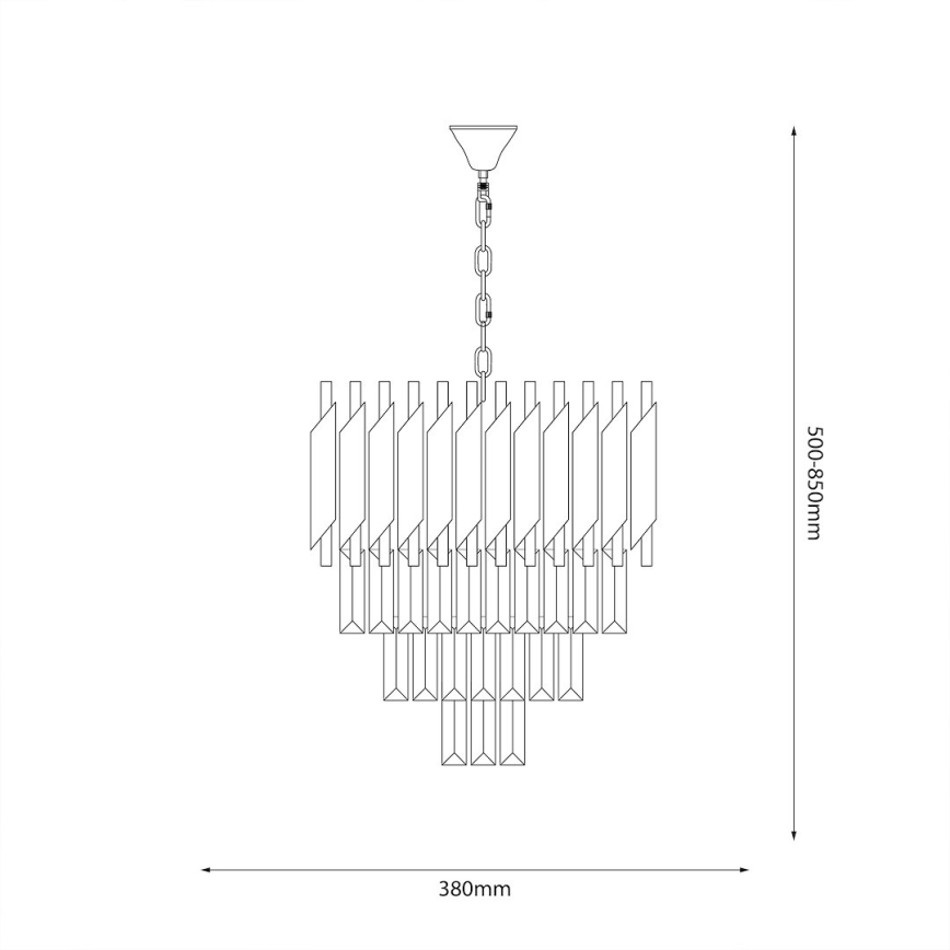 Lestenec na verigi CRISTAL 5xE14/10W/230V črna/matni krom