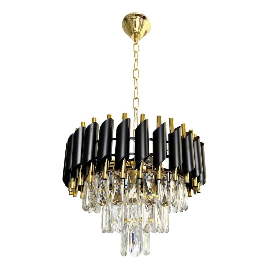 Lestenec na verigi CRISTAL 5xE14/40W/230V zlata/črna