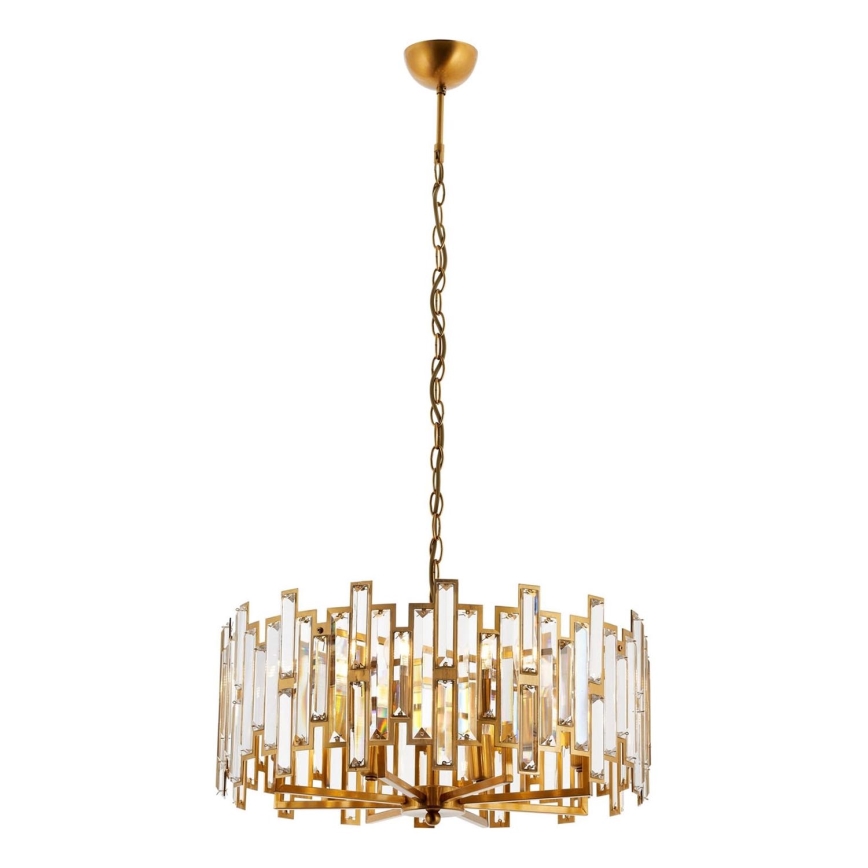 Lestenec na verigi CRYSTALLINE 6xE14/40W/230V, bakrene barve