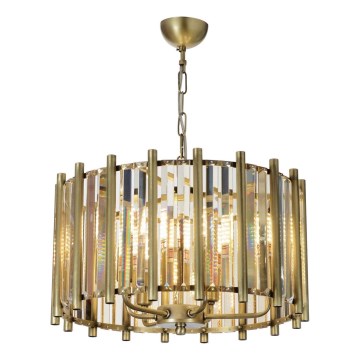 Lestenec na verigi CRYSTALLINE 6xE14/40W/230V medenina
