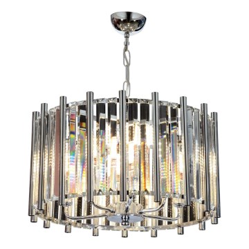 Lestenec na verigi CRYSTALLINE 6xE14/40W/230V sijajni krom