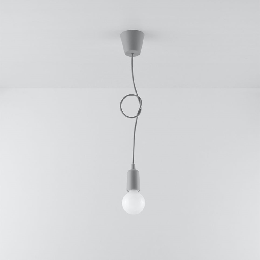 Lestenec na verigi DIEGO 1xE27/60W/230V siv