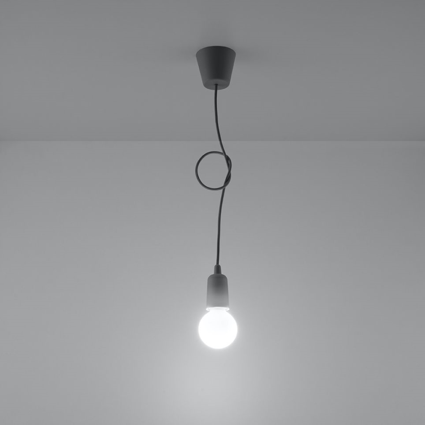 Lestenec na verigi DIEGO 1xE27/60W/230V siv