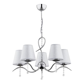 Lestenec na verigi DIVA 5xE14/10W/230V sijajni krom