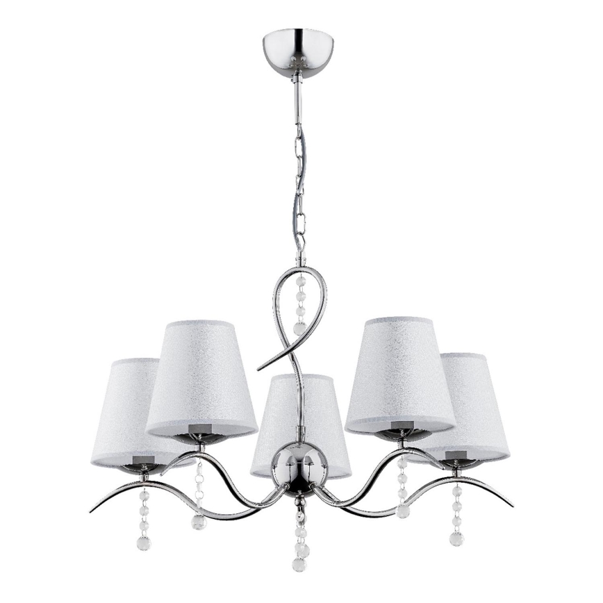 Lestenec na verigi DIVA 5xE14/10W/230V sijajni krom
